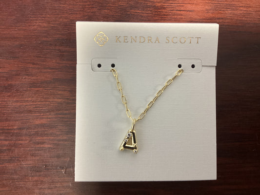 Letter A gold crystal necklace