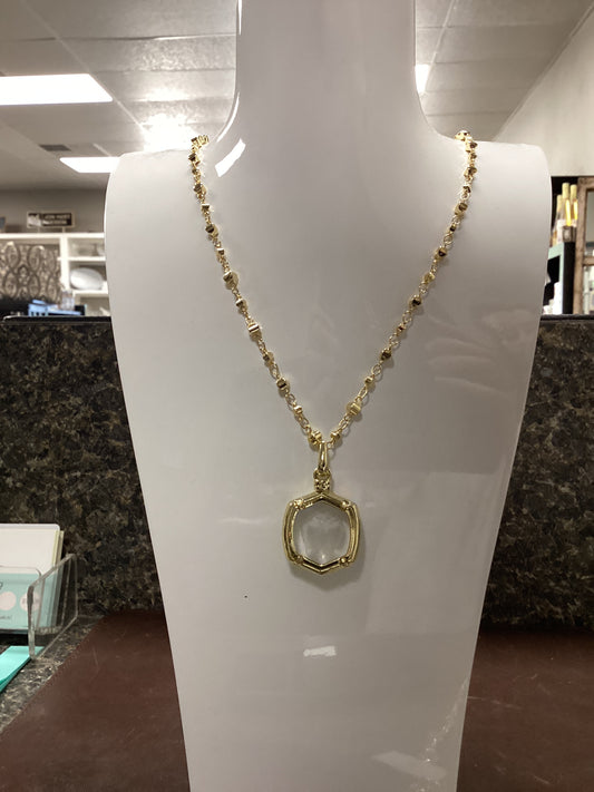 Davie Intaglio gold clear necklace