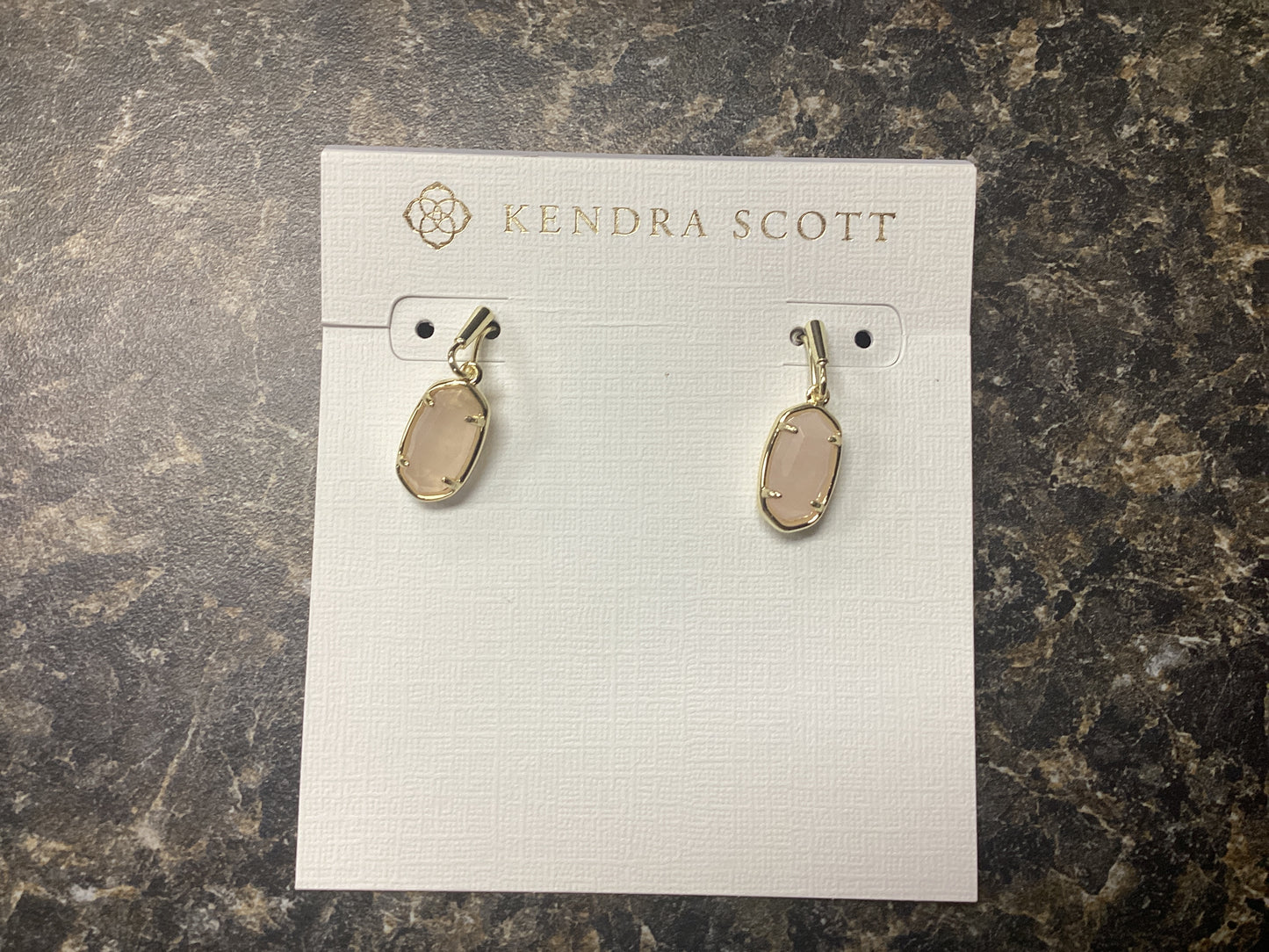Grayson drop ear gold rosé quartz