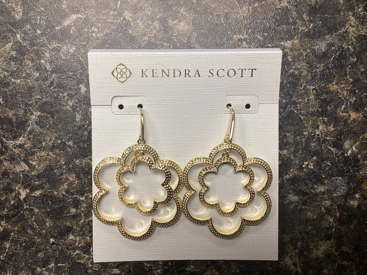 Susie gold open frame earrings