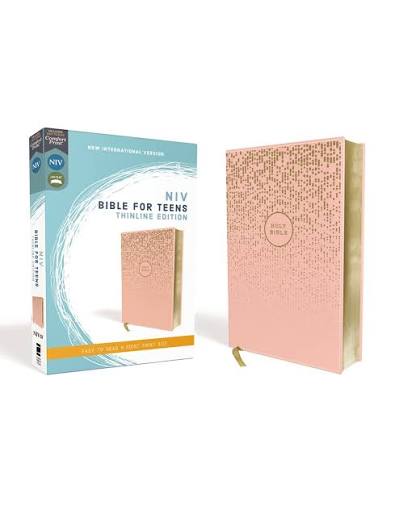 Bible NIV for Teens Pink with Gold Foil dots Comfort Print Red letter Lay flat Easy to Read font