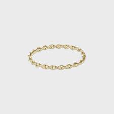 Classic Gold Twisted Thin Band Ring - size 7