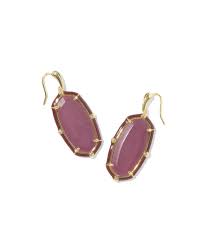 Elle enamel gold maroon magnesite earrings