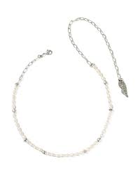 Gabriella silver pearl strand necklace