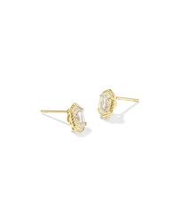 Ellie Mini Luxe Gold white STUD Earrings