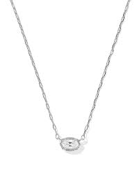 Elisa Mini LUXE silver white PENDANT Necklace