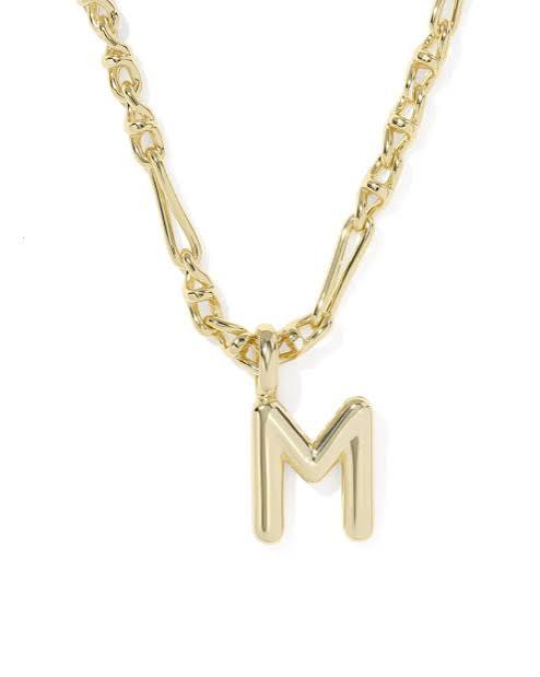 Letter M Bubble silver necklace