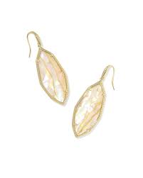 Ophelia gold iridescent abalone earrings