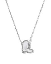 Drill Team Boot silver ivory necklace