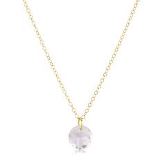 16" Necklace Gold Reflection Small Charm April