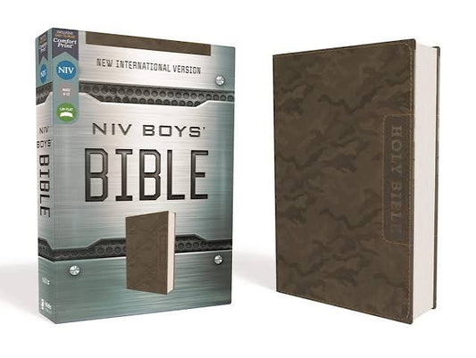 NIV Boys Bible Camo Lay Flat Soft Touch Comfort Print