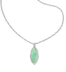 Ophelia silver large mint iridescent abalone shell pendant necklace