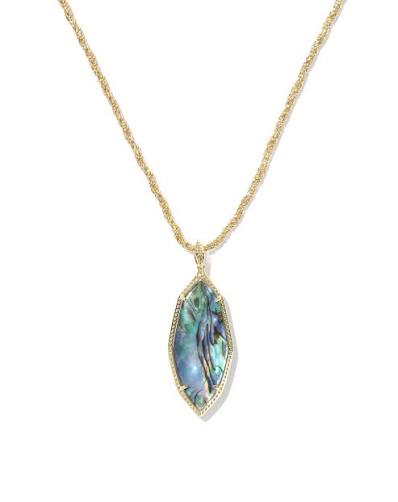 Ophelia gold large abalone shell pendant necklace