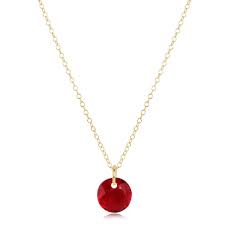 16" Necklace Gold Reflection Small Charm July