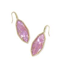 Ophelia gold mauve illusion earrings