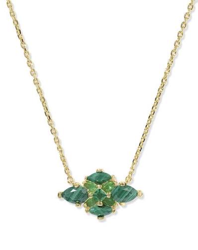 Abbie gold Green crystal Necklace