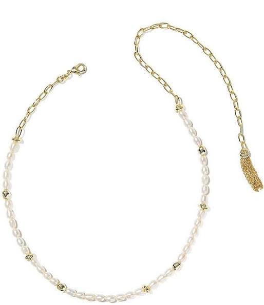 Gabriella gold pearl strand necklace
