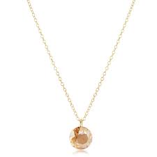 16" Necklace Gold Reflection Small Charm November