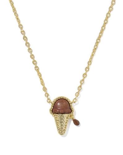 Ice Cream gold Brown magnesite necklace