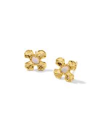 Leanne gold pearl stud earrings