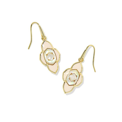 Abbie Medallion gold neutral mix earrings