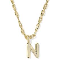 Letter N Bubble gold necklace