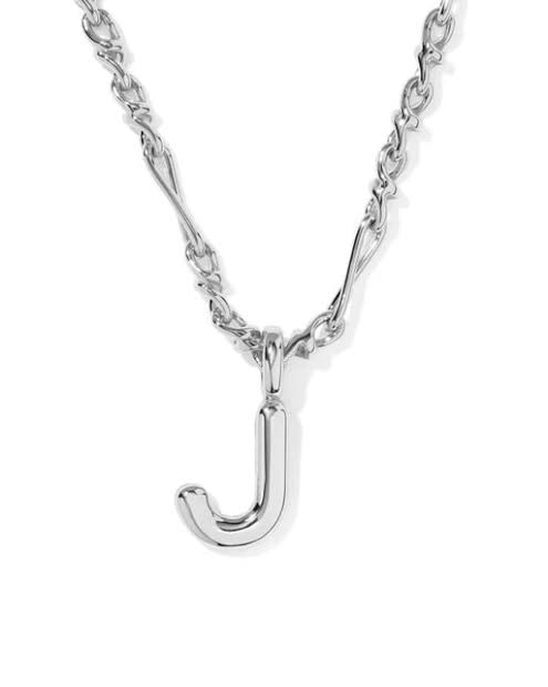 Letter J Bubble silver necklace