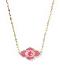 Abbie Medallion gold pink mix necklace