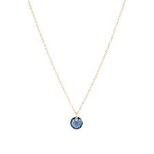 16" Necklace Gold Reflection Small Charm September
