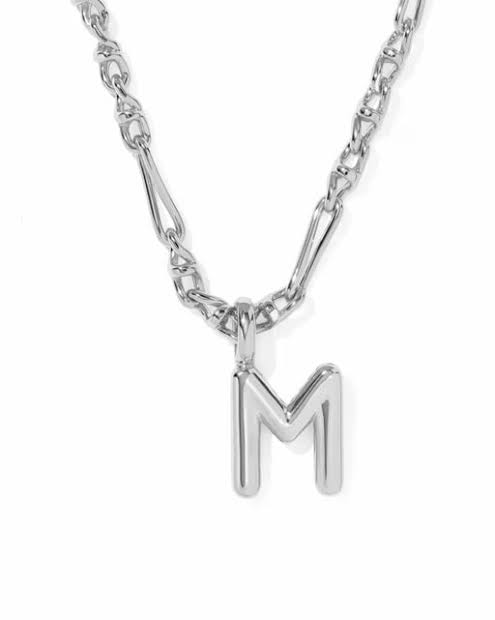 Letter M Bubble silver necklace