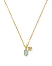Elisa mini Dira gold blue opal necklace