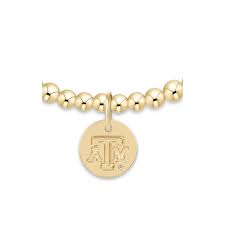 Texas A&M Egirl disc gold 3mm bracelet