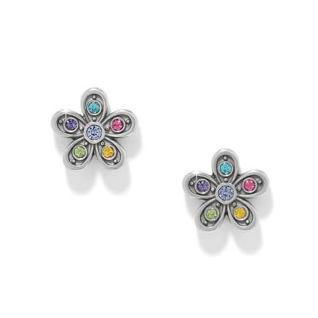 Enchanting Gem Flower Post Earrings