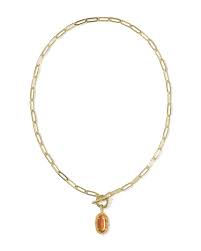 Elisa enamel gold papaya pearl necklace