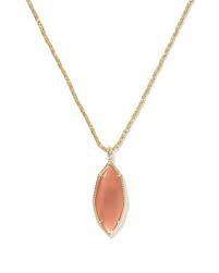 Ophelia gold large burnt orange pearl pendant necklace