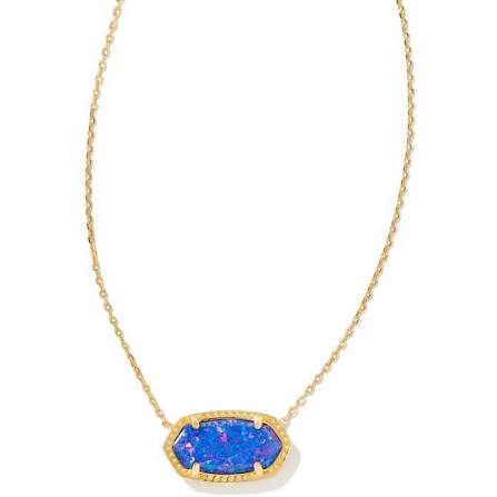 Elisa gold indigo opal necklace
