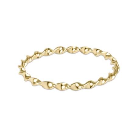 Classic Gold Twisted Thin Band Ring - size 6