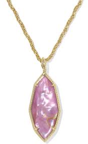 Ophelia gold large mauve illusion pendant necklace