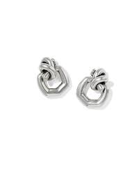Parker Knot silver open frame earrings