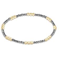 Joy Silver Faceted Hematite 2mm Bracelet