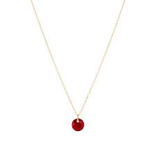 16" Necklace Gold Reflection Small Charm January