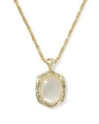 Daphne gold tiger stripe ivory pearl long necklace