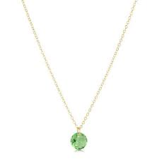 16" Necklace Gold Reflection Small Charm August
