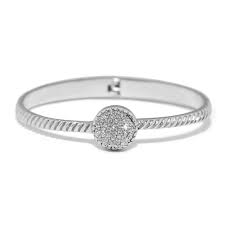 Illumina Celeste Dome Hinged Bangle - Silver