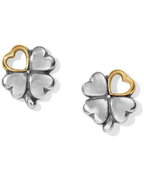 Clover heart mini post earrings
