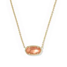 Elisa gold burnt orange pearl necklace