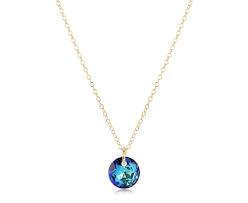 16" Necklace Gold Reflection Small Charm December