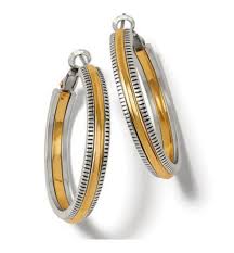 Interlok noir Heirloom gold hoops