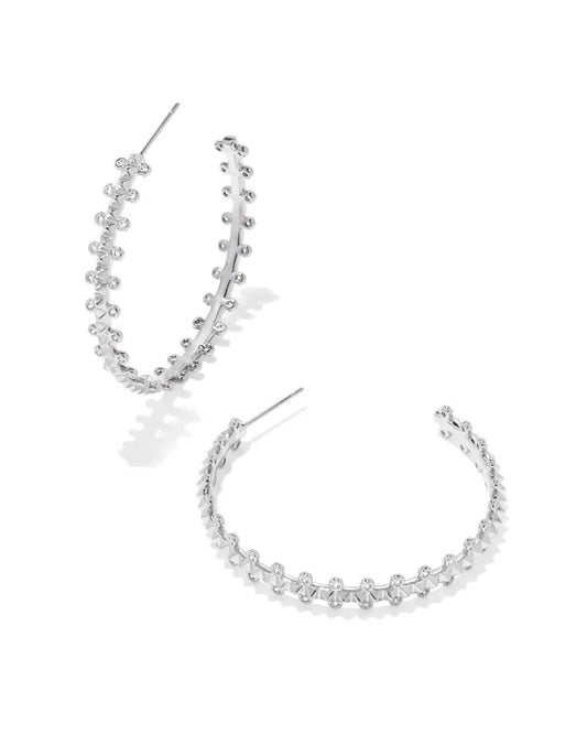 Jada silver crystal hoop earrings
