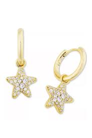 Jae Star gold pave huggie hoop earrings